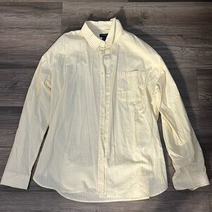 Yellow and White Pinstripe Button-Up